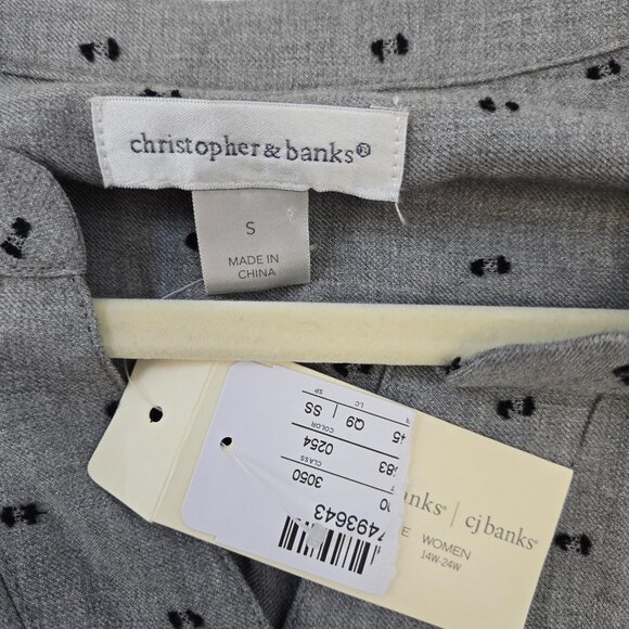 NWT Christopher & Banks Textured Dot Popover Top Size Small - Picture 3 of 6